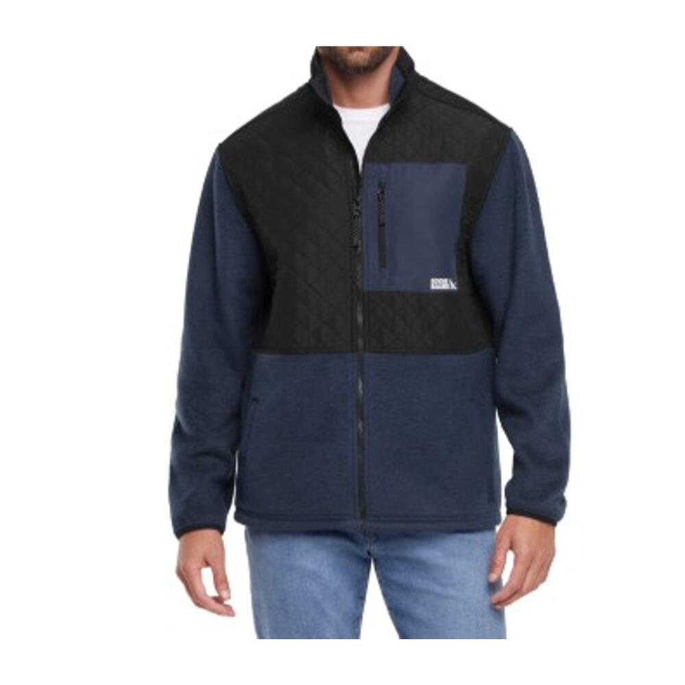 Eddie Bauer Men's Mixed Media Fleece Jacket Navy Size M